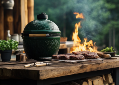 Barbecue Kamado en extérieur