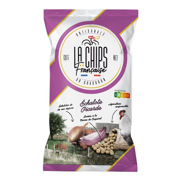 La Chips Française Échalote de Picardie 130 g - Lot de 20 paquets