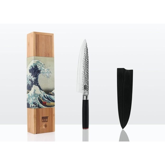Gyuto Couteau de Chef avec Saya et Boîte en Bambou - Lame 20 cm - Kotai Pas  Cher