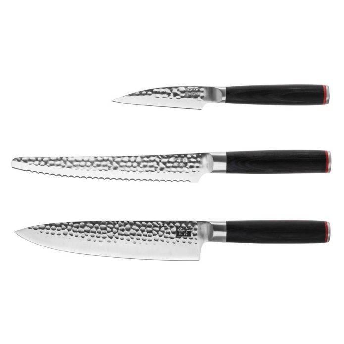 Le Set Essentiel de 3 Couteaux : Couteau d'Office, Couteau du Chef Gyuto,  Couteau à Pain - Kotai Pas Cher