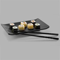 Assiette Rectangulaire en Mélamine Série Zen 23,4 x 14,7 cm - Pujadas