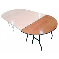 Table Pliante Bois Demi-Ronde 122 x 61 cm