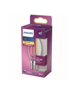 Ampoule LED Philips équivalent 60W E14 blanc chaud non-dimmable en verre