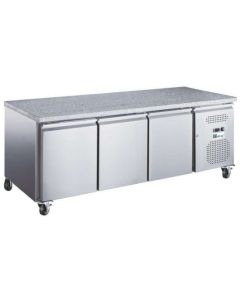 Table réfrigérées  Série star 600x400 • 2 - 3 portes Plans de travail granit Évaporateur traité