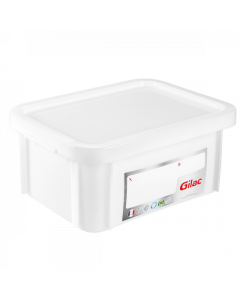 Bac renforcé HACCP 400 x 300 + couvercle  - Blanc 12 L Gilac