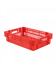 Caisse ajourée empilable emboîtable 600 x 400  - Rouge 27 L Gilac