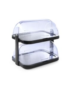 Vitrine à couvercle coulissant roll-top - double 440x320x(H)440 mm - Hendi