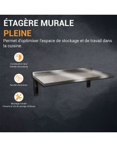 Etagères murale inox pleine console fixe - L2G