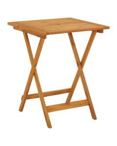 Table pliable de jardin en bois d'acacia massif 60x60x75 cm - Résistante aux intempéries