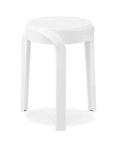 Tabouret bas empilable 'POMPA en matière plastique blanc
