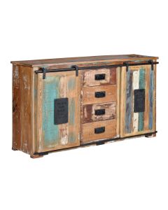 Buffet Exclusif Pour Son Bois Recyclé Multicolore