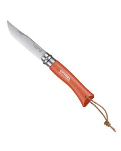 Couteau Baroudeur n°7 - lame 8 cm orange avec lien en cuir