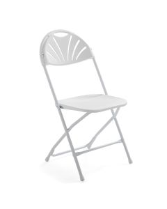 Chaise pliante et housse de chaise blanche