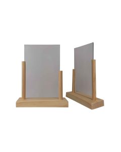 Porte menu de table en bois brut avec avec plexi format A5 - Lot de 2 - Fabrication française