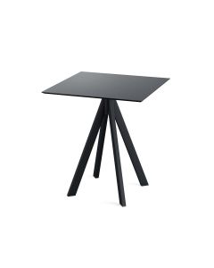 Table de bistrot Infinity avec piètement noir + plateau HPL 70x70 cm - Veba