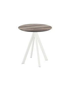 Table de bistrot Infinity avec piètement blanc + plateau HPL Ø70 cm - Veba