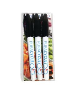 Marqueurs Noirs Alimentaires Permanents - Lot de 3 - Puracycle