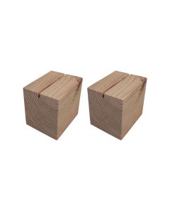 Socle cube en bois brut de dimensions 8 x 8 x 6,5 cm avec rainure - Lot de 2