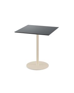 Urban table de bistrot avec piètement sable + plateau HPL noir 70x70 cm - Veba