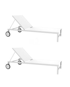 Set 2 Chaise Longue Texth. Shio Blanche - RESOL