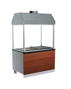 Barbecue charbon de bois 1400 mm avec auvent sur armoire avec tiroir à charbon - Virtus