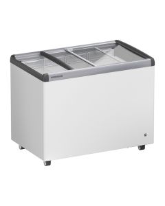 Congélateur coffre aspect inox vitres coulissantes 300l