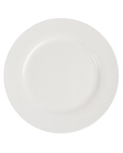 Assiettes Rondes en Céramique Blanche 270 mm à Bord Large Lumina - Lot de 4