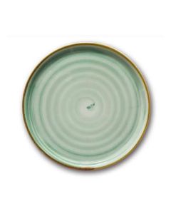 Assiette à pizza 33 cm Napoli Spirale Vert Saturnia Vendue par 6 - Medri