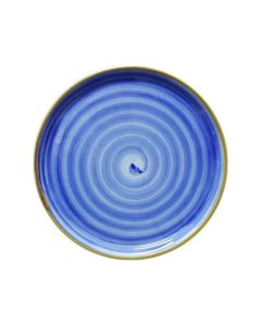 Assiette à pizza 33 cm Napoli Spirale Bleu Saturnia Vendue par 6 - Medri