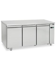 Table Réfrigérée Pâtisserie à Distance avec 3 Portes 600x400 mm et Plan de Travail en Inox, -2°/+8°C - Virtus
