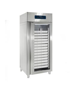 Réfrigérateur 850 litres en inox avec porte en verre pour pâtisserie, 56x 600x400 mm, -2°/+8°C- Virtus