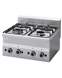 Plan de Cuisson à Gaz en Inox, 4 Brûleurs - Mastro