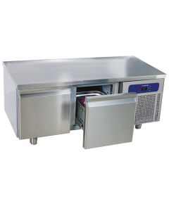 Soubassement Réfrigéré avec 2 Tiroirs 1/1 pour Appareils de Cuisson, L1400 mm - Mastro