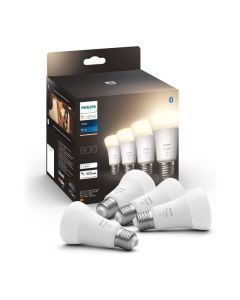 Pack de 4 ampoules LED connectées Philips Hue White E27 9W, 800 lumens, compatible Bluetooth et assistants vocaux