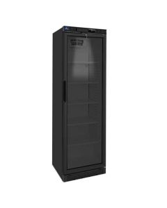 Armoire Réfrigérée Verticale 373 Litres avec Porte en Verre et 5 Étagères +1°/+10°C - Couleur Noire - Virtus