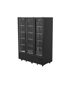 Vitrine Réfrigéré Verticale 1491 Litres Avec 3 Portes En Verre, +1°/+10°C - Couleur Noire - Virtus