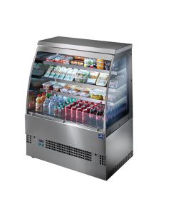 Vitrine Réfrigéré Ventilée Avec 3 Étagères, +3°/+5°C, L 1200 mm - Self Service En Acier Inox - Virtus