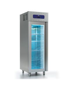 Réfrigérateur 700 Litres En Inox Avec Porte En Verre, GN 2/1, -2°/+8°C, 85 mm Isolation - Mastro