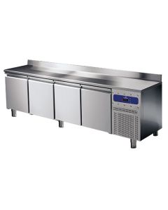 Table Réfrigérée 600 mm Avec 4 Portes Et Dosseret, -2°/+8°C - Mastro
