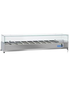 Saladette Réfrigérée 7X GN 1/3 + 1X GN 1/2 H 150 mm , +2°/+8°C - Virtus