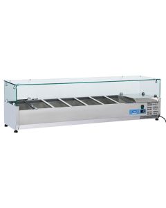 Saladette Réfrigérée 5X GN 1/3 + 1X GN 1/2 H 150 mm, +2°/+8°C - Virtus - 9932CV