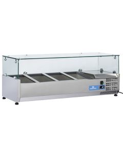 Saladette Réfrigérée 3X GN 1/3 + 1X GN 1/2 H 150 mm, +2°/+8°C - Virtus