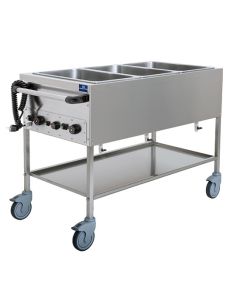 Chariot Bain-Marie Avec 3 Bacs GN 1/1 H 150 mm, 3 Température - Virtus