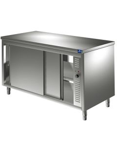 Meuble Bas Inox Chauffant Traversant avec Portes Coulissantes - Gamme 700 - Virtus