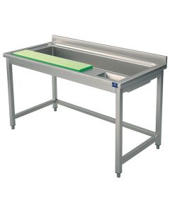 Table Inox pour Préparation Légumes Planche à Découper et Bac - Virtus