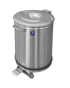 Poubelle En Inox Sur Roues Avec Commande à Pédale, 50 Litres - Virtus