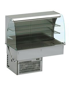 Vitrine Courbée Réfrigérée Ventilée Murale Ouverte Intégré 3X GN 1/1 H 100 mm - Virtus