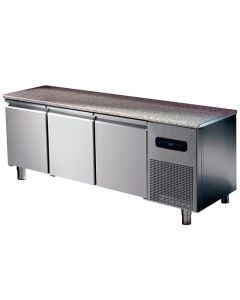 Table Réfrigérée Pâtisserie Avec 3 Portes 600X400 mm Et Plan de Travail En Granite - Virtus - BNZ0006/F