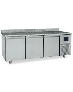 Table Réfrigérée Pâtisserie 3 Portes 600X400 mm, Plan En Granite, -2°/+8°C - Wifi - Virtus - BNZ0005/FN