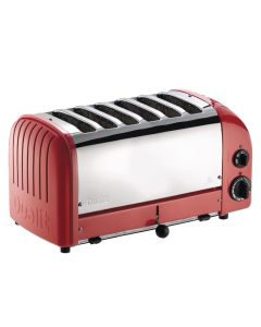 Grille Pain Professionnel Inox Finition Rouge - 6 Tranches - Dualit